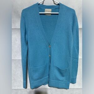 NWOT Jumper 1234 Designer Cashmere Blue Cardigan Sweater Size 1 US 6/8 Pockets